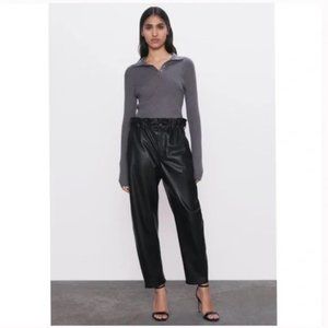 Zara Faux Leather Baggy Pants
